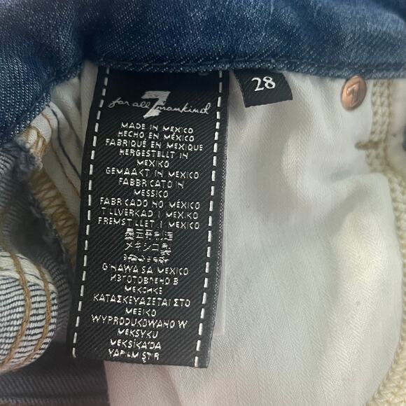 💜HP💜 7FAM | High Waist Ankle Skinny Jean | Boho Neon Floral Embroidered | Sz 28 - Picture 7 of 10